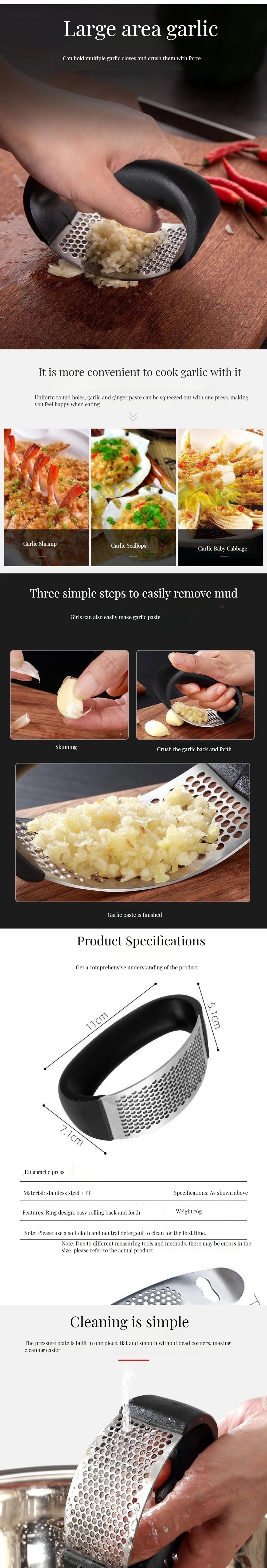 Super Markets' Best Choice Garlic Press and Peeler Stainless Steel with Bamboo Handle
