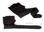 Black Workout Hand Gloves , Wrist Wrap 10.5 Inch Weighted Exercise Gloves