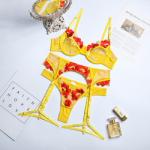 S-L Thin Sexy Bodysuit Lingerie Tassel Nightwear Valentines Push Up Bra Women