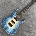 7 strings Mayones blue burst electric Guitar Ebony Fretboard locking Tuners Bolt