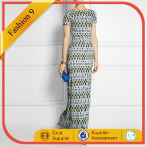 Quality Women Floor Length Printed Evening Gown Dress wholesale