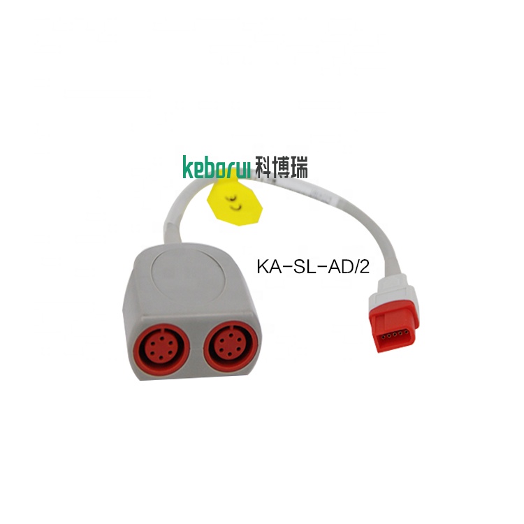 Dual IBP Adapter Cable 0.3m For Spacelabs Monitor to 6Px2 Connector