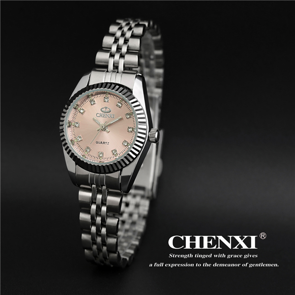Fast Shipping Sample Order 10PCS Pink Blue Rhinestone Watch Ladies Stainless Steel Watches