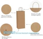 Kraft Paper Bags, 5.4"X3.3"X13" Recyclable Brown Wine Bags Paper Gift Bags