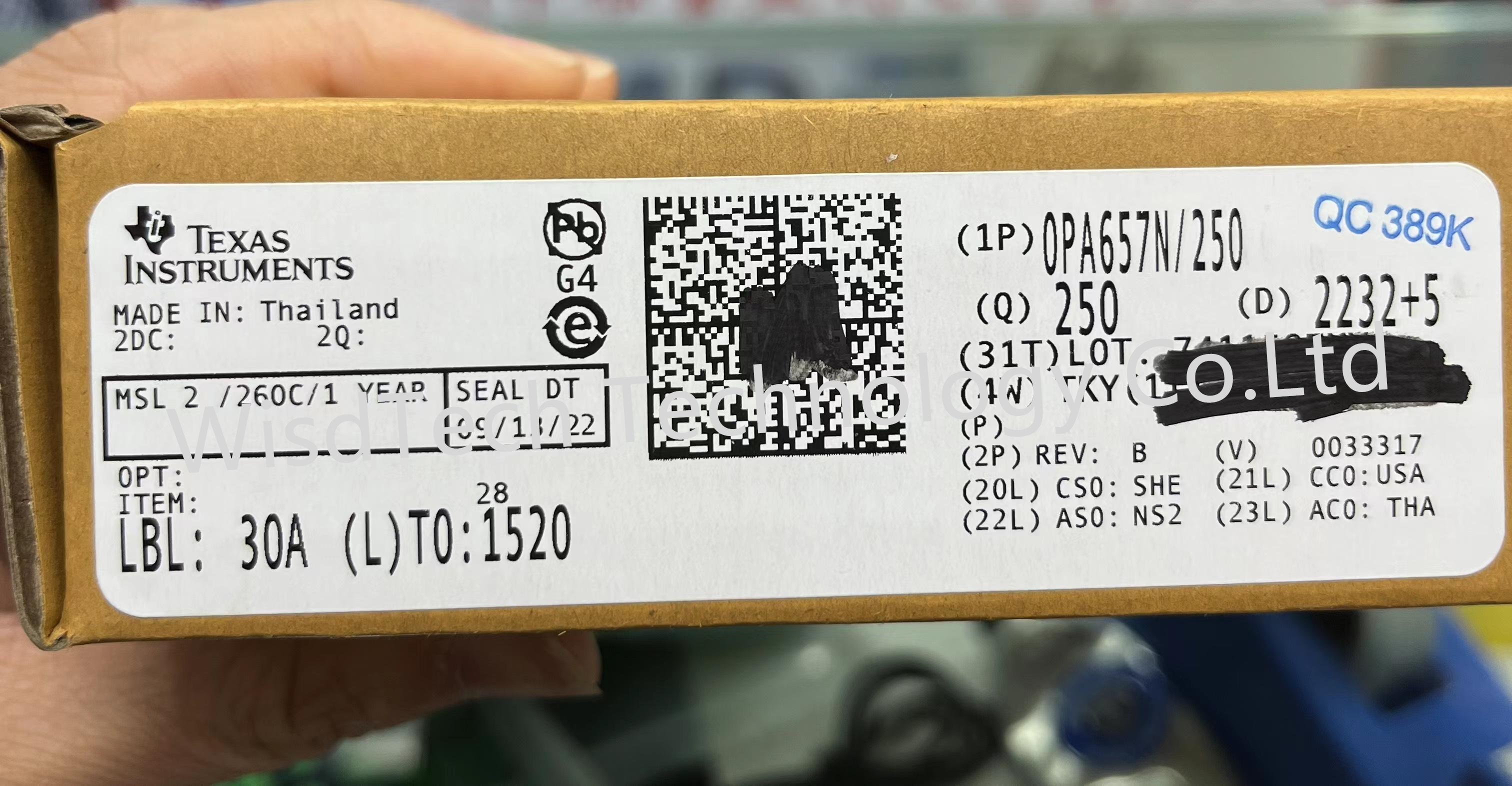 OPA657N/250 High Speed Operational Amplifiers 1.6GHz Low Noise FET-Input Op Amp IC