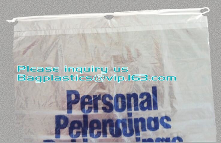 Biodegradable drawstring laundry poly bag with printing,Logo Printed Poly Drawstring Hotel/Travel Laundry Plastic bag