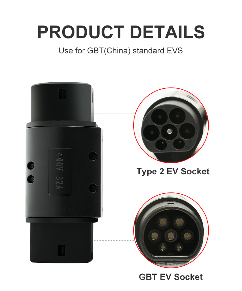 32A 1 Phase 7.2kW EV Charging Cable for Mercedes Benz C350 and Customizable Support Customization Type 2 to GBT Adapter