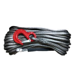 Quality 14mm X 30 Meters Synthetic Rope , High Strength Black Braided Winch Rope wholesale