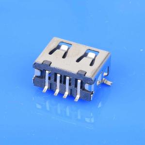 Quality USB 2.0 Socket Stainless Steel SMT USB Connector 10mm Black White Blue Housing wholesale