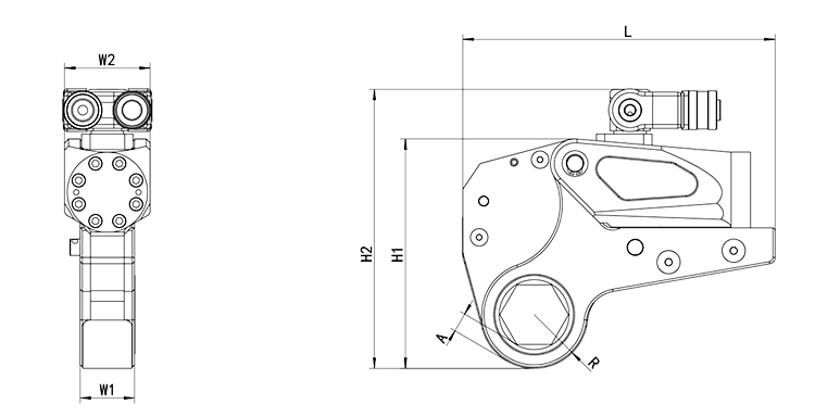 Low Profile Hydraulic Torque Wrench Set For Installation And Disassembly Bolts