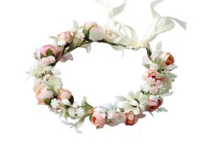 Quality 18cm Adjustable Colorful Ribbons Silk Flower Bridal Headpieces wholesale