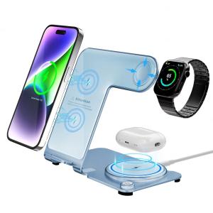 Quality PD/QC Metal Wireless 3 in 1 Charging Stand 6mm Charging Distance wholesale