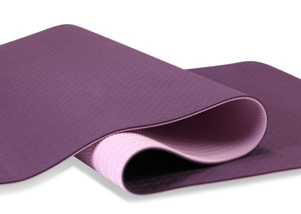 Sport Field Anti Fatigue Tpe Eco Yoga Mat , Earth Friendly Yoga Mat Red Top Pink