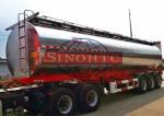 Fuel Tank Semi Trailer 55000 Liters Volume SUS304 Stainless Steel Material