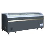 Display hard ice cream chest freezer with curved glass top horizontal freezer