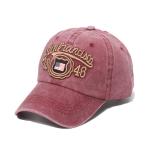 Vintage Washed Cotton Baseball Cap With American Flag and 1846 Letters