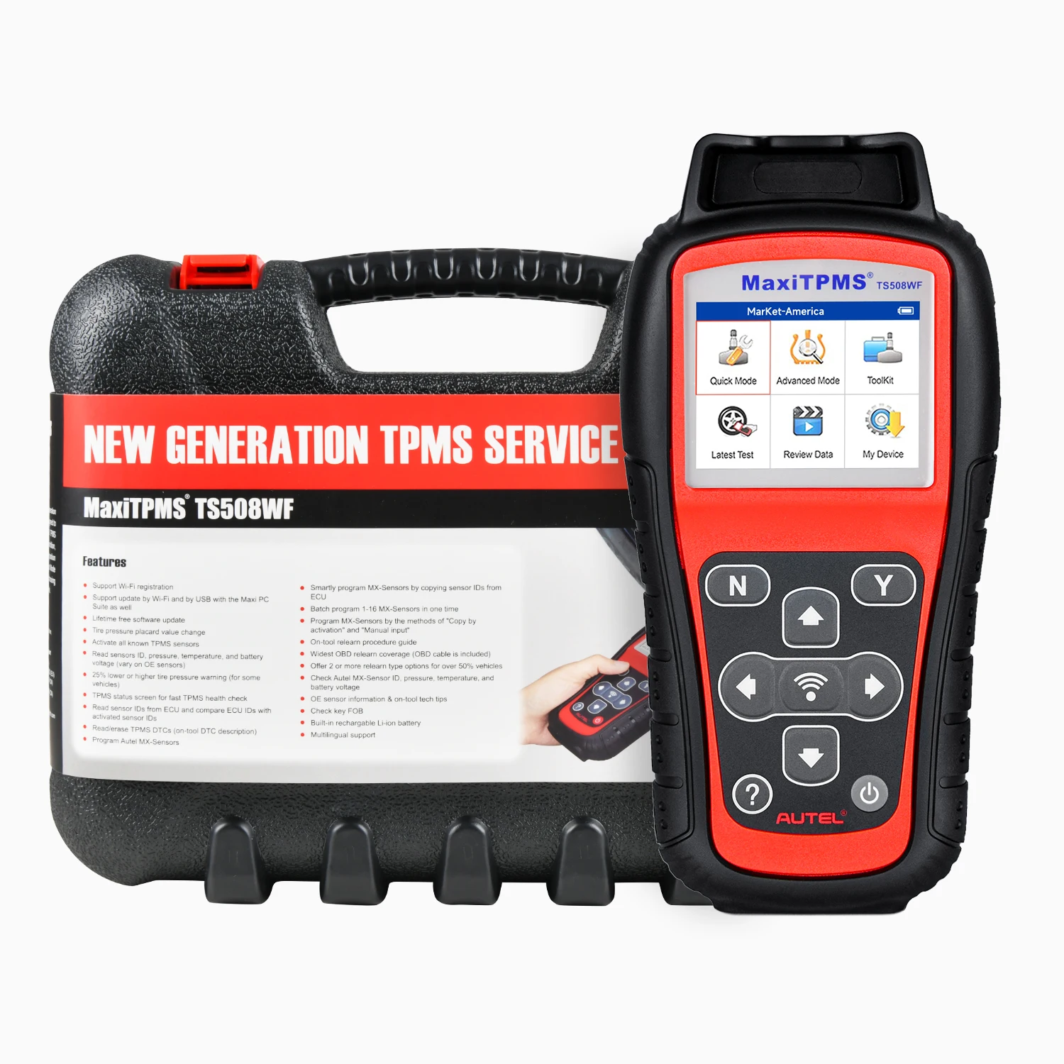 Autel MaxiTPMS TS508WF WiFi TPMS Diagnostic Tool Program MX-sensors, Read/Clear DTCs OBD2 TPMS Relearn Tool Free Update PK TS508