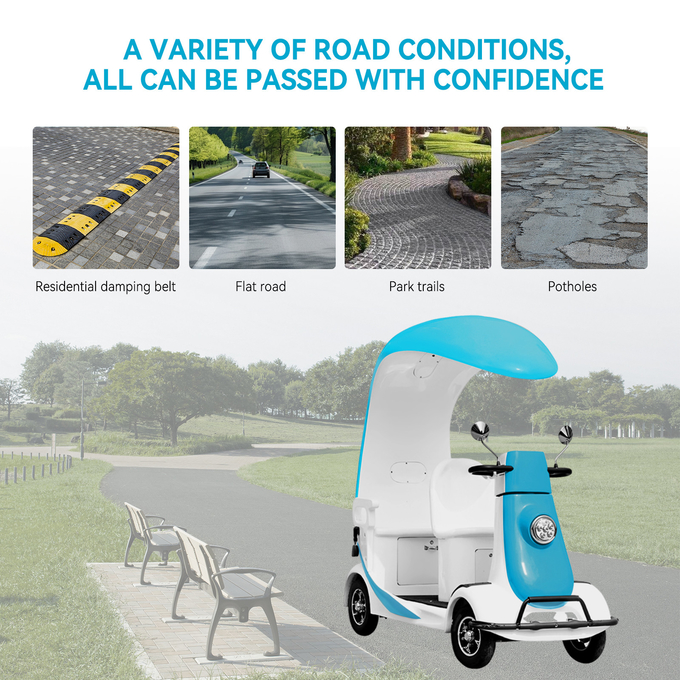 CE Adjustable Handlebar Electric Sightseeing Vehicles Custom Design