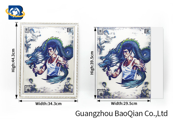 Customized Lenticular 3D Pictures Stereograph Printing Flip Bruce Lee Animation Picture