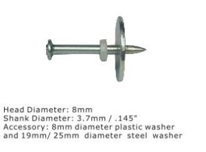 Quality Steel Powder Actuated Fasteners Dnw Drive Pins With 25mm Steel Washer wholesale
