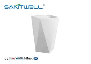 Quality Luxury Beautiful Appearance Stand Alone Wash Basin / White Pedestal Sink Self Cleaning wholesale