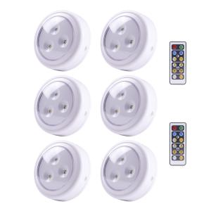 Quality 6 Pack 55L Battery Operated Led Puck Lights Wireless Under Counter Lighting With Remote wholesale