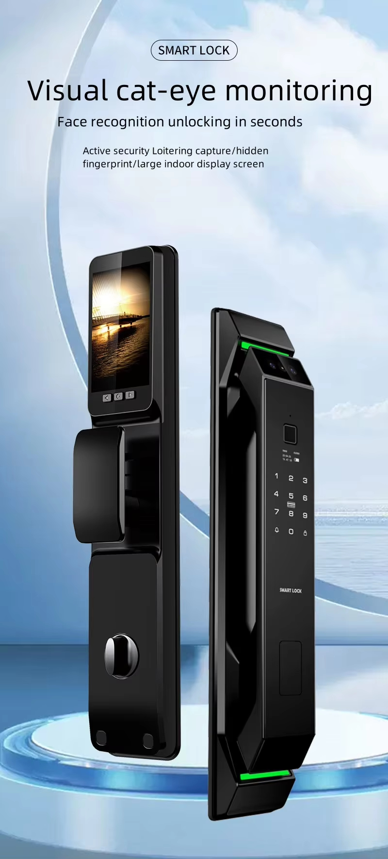 WIFI APP Face Smart Door Lock Aluminum Fingerprint Tuya Door Lock