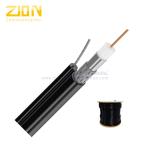 Outdoor RG6 Quad Shield Coaxial Cable with Steel Messenger CM Rated PVC Jakcet