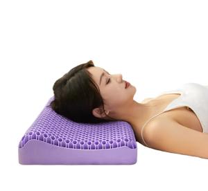 Quality Pain Relieve Cooling Memory Foam Pillow Washable Bamboo TPE Non Pressure Breath Freely Purple wholesale