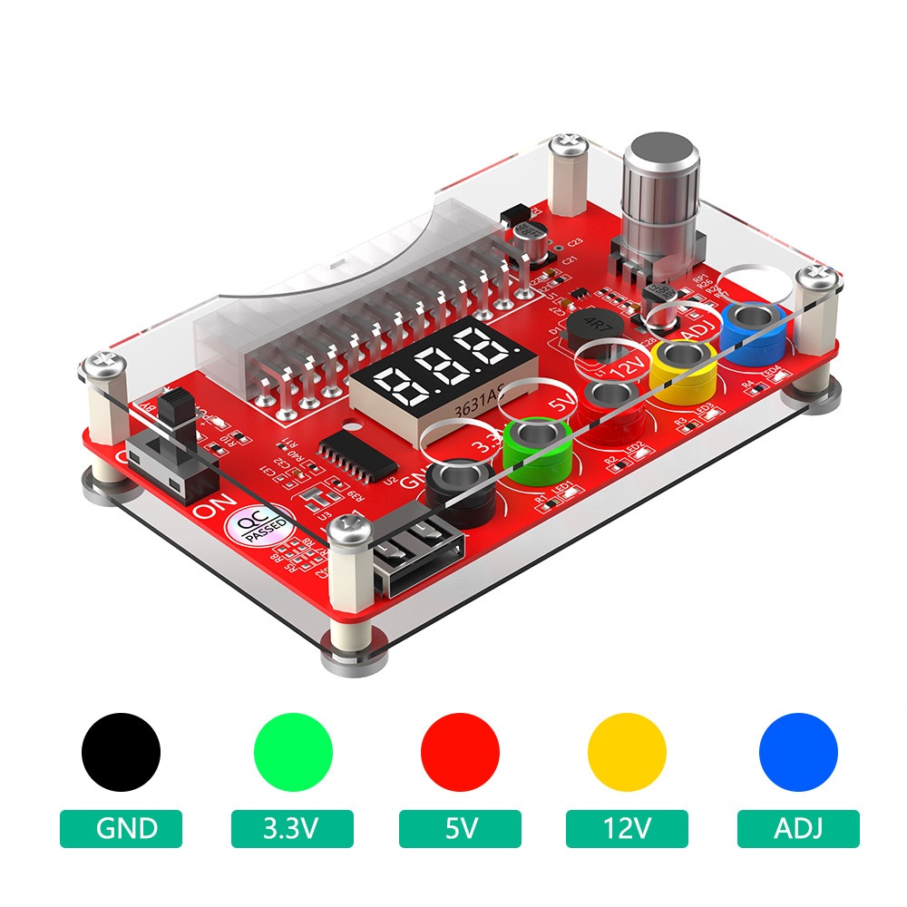 ATX Power Supply Breakout Board and Acrylic Case Kit Set for Easy Installation