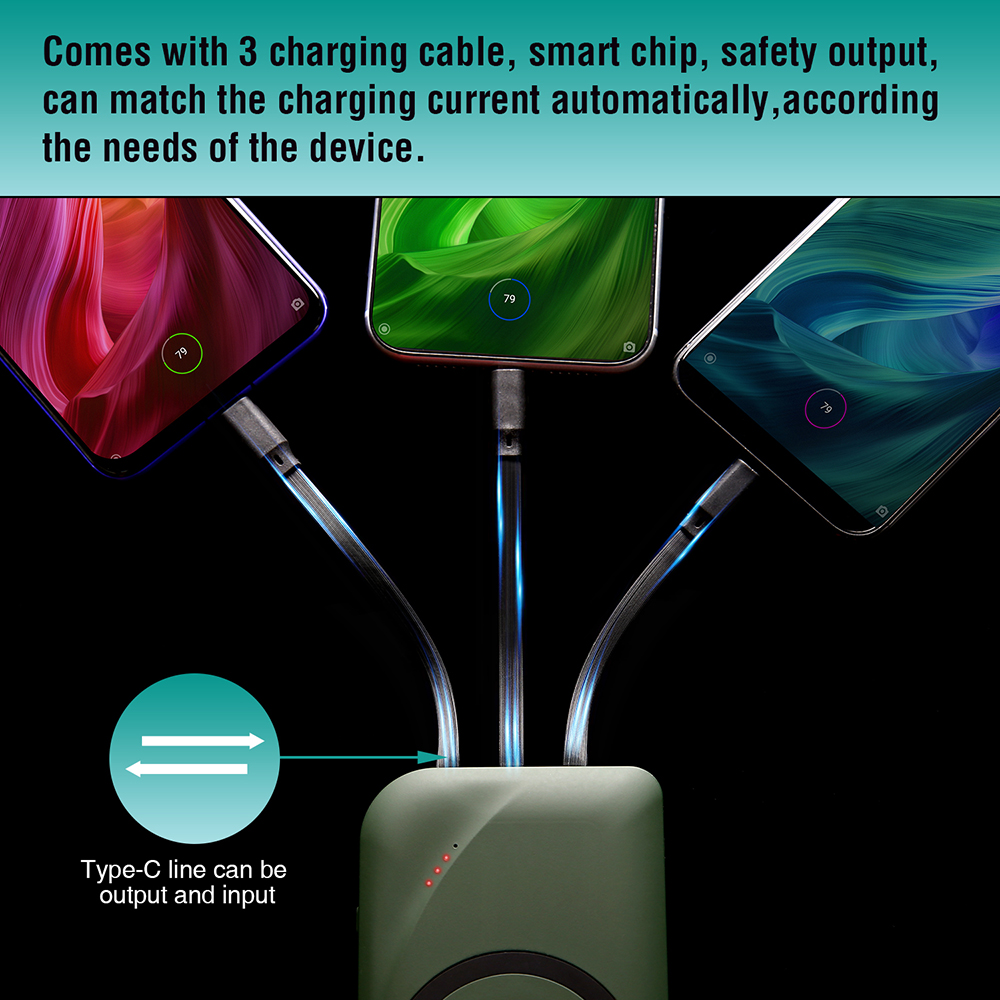 DC5V 3A 10000mah Quick Charging Power Bank UN38.3