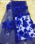 Supoo bridal netting fabric red wedding lace 3D flower embroidery designs for