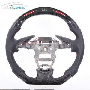 Quality 350mm Forged Led Carbon Fiber Steering Wheel Racing OEM Red Stitch wholesale