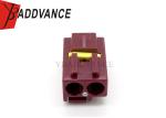 Plastic TE Connectivity AMP Connectors Red 2 Pin Female Connector 16 - 24 AWG