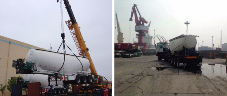 56-60cbm Tri Axle Bulker Cement Tank Trailer High Loading Capacity Customized