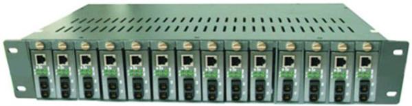 14 Slots Single / Dual Optical Fiber Media Converter 50 ～ 60HZ