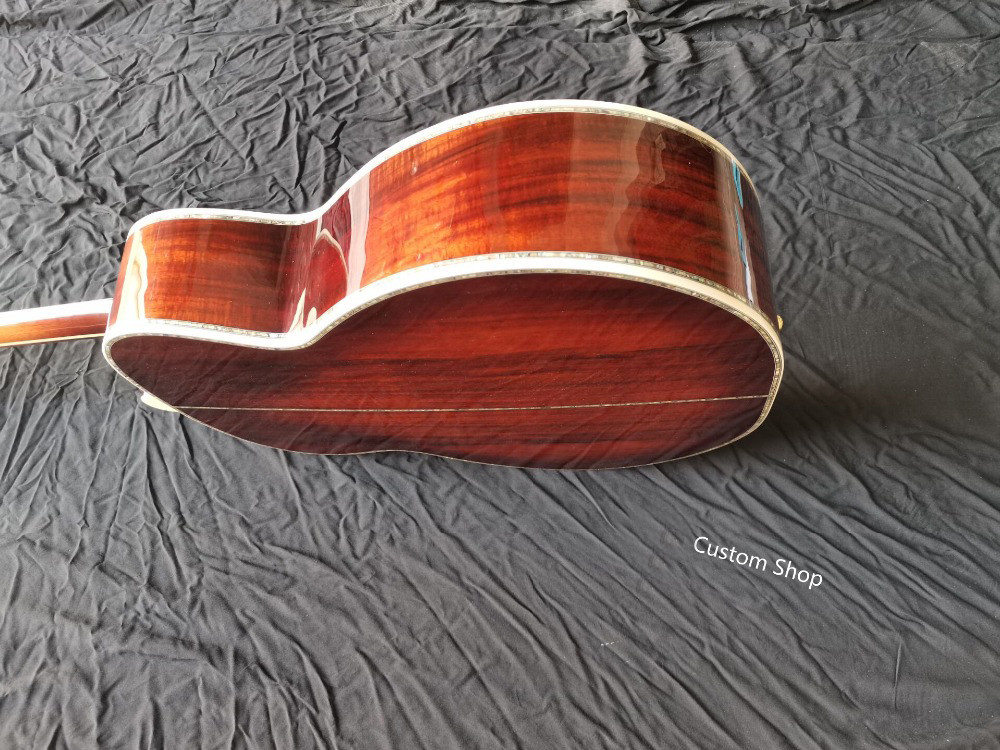 Aaaa All Solid Koa Wood 43 Inch Custom Design Jumbo Body Acoustic Guitar