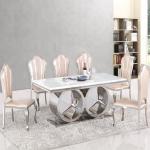Stainless Steel Marble Restaurant Square Dining Room Tables OEM ODM