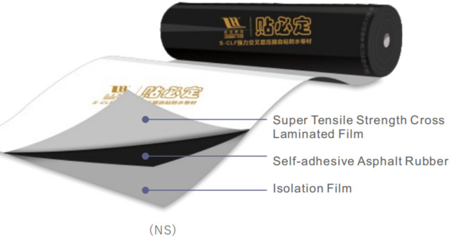 Bondsure® S-CLF Self Adhesive Bituminous Waterproofing Membrane Super Tensile Strength NS ND Type