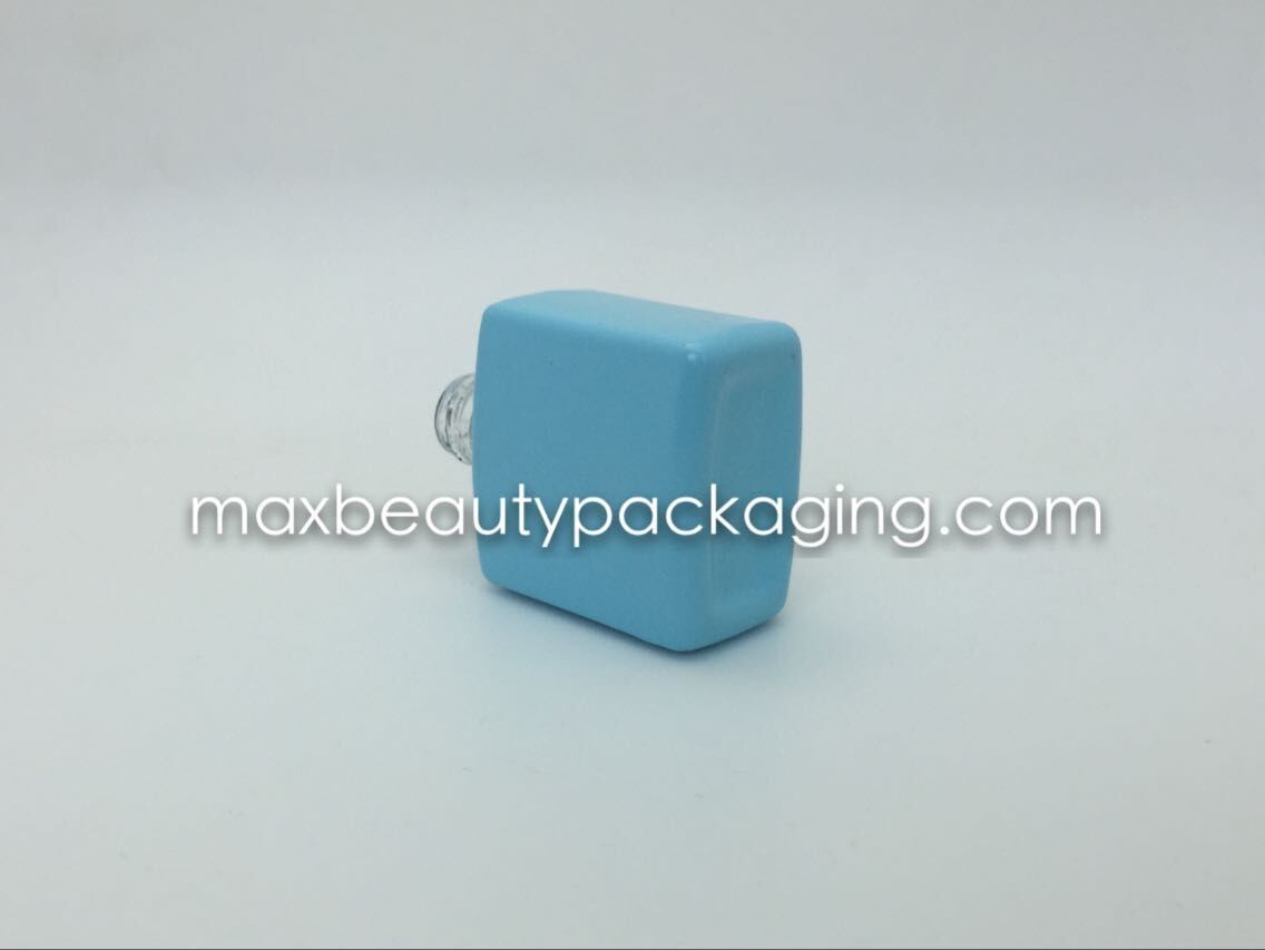 thick and strong powder coating gel bottle square shape uv blue color coating gel bottle environment friendly