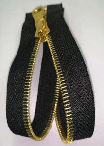 Quality Open End Brass Metal Teeth Zipper With Shiny Gold Color For Home Textile wholesale
