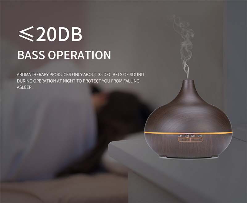 HomeFish Wood Grain USB Ultrasonic Aroma Humidifier Mist Output 30ml/H