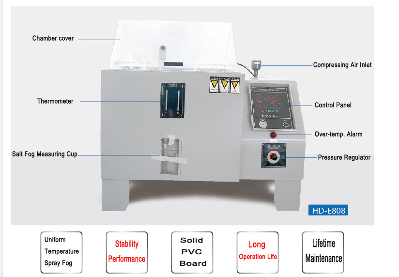 60×40×45 CM 108L Stainless Steel Salt Spray Corrosion Test Machine With 1φ,220V/50HZ