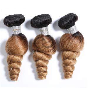 Quality #T1B/27 Loose Wave Remy Human Hair Bundles Sew In Weave Bundles Brazilian Bundle Deals wholesale