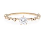 4mm Size Real Diamond Jewellery Ring 14K 18K Rose Gold Material ODM