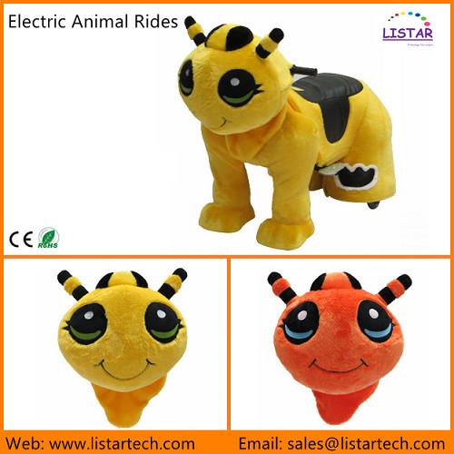Kids Happy Animal Rides Plush Motorized Animals Play Indoor and Outdoor -Bee