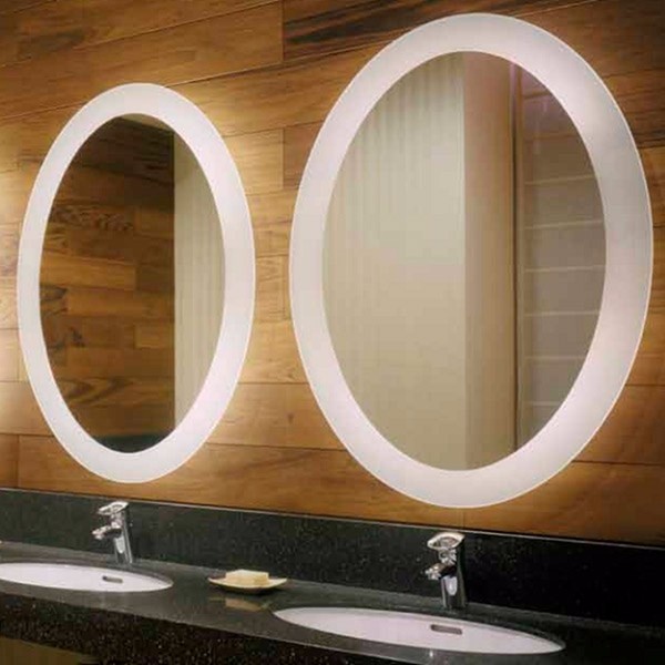 Wall or Standing Installation LED Backlit Glass Bathroom Mirror with Illumination
