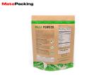 Biodegradable Kraft Paper Stand Up Bags , Coffee Packaging Bags With Zipper
