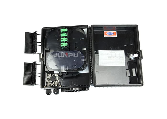 16 core black Outdoor Fiber Optic Distribution Box with SC adapter and pigtails