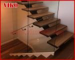 Straight Stringer Staircase VK04S Tempered Glass, 304 Stainless steel glass